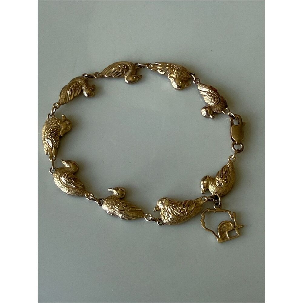 14k gold Wisconsin State bracelet